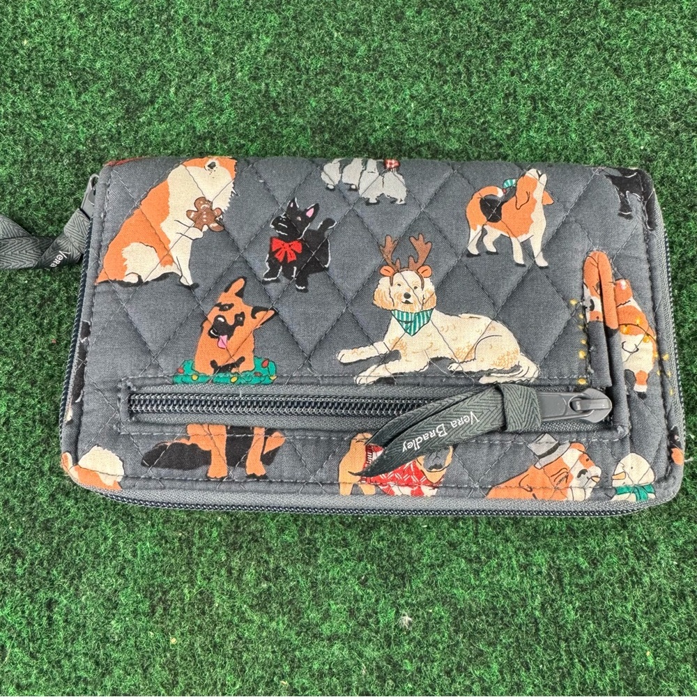 Vera Bradley Holiday Dogs Wallet RFID  Zip Around Accordion & Turnlock Front - Picture 6 of 9